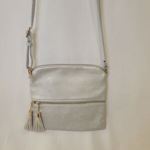 Source Unknown Elegant Silver Crossbody Bag